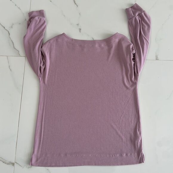 Loft Outlet Ribbed Soft Pink Boat Neck 3/4 Sleeve Top Sz Small - Picture 7 of 8